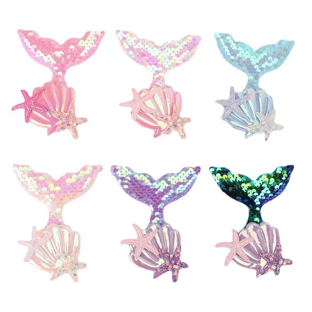 Shell Mermaid Baby Girls Hairpins Color Sequin Hair Clips Shiny Princess Accessories Sweet Duckbill Clip Photo Props Headwear