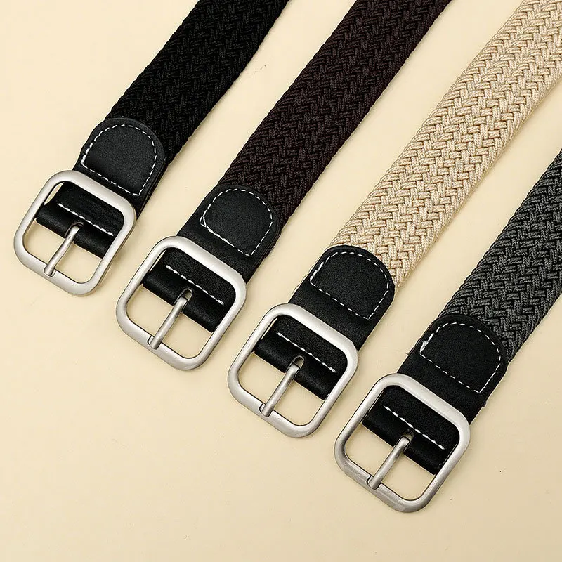 

Simple and versatile elastic woven waist belt with ins style, suitable for both men and women, young students, and canvas belt