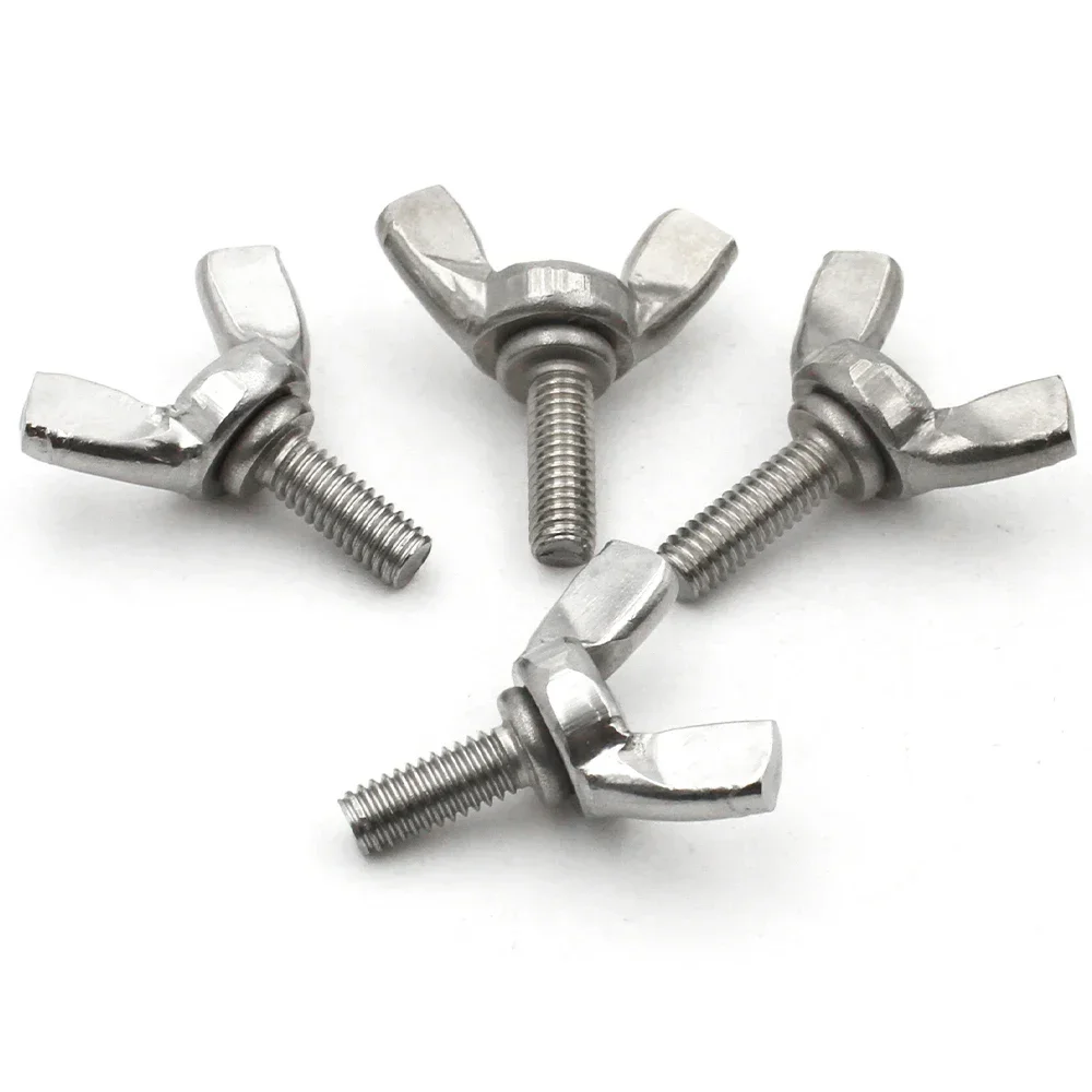 1/ 2/ 5pcs M3 M4 M5 M6 M8 M10 M12 A2-70 304 Stainless Stee Butterfly Bolt Wing Thumb Screw Claw Hand Tighten Screw Bolt