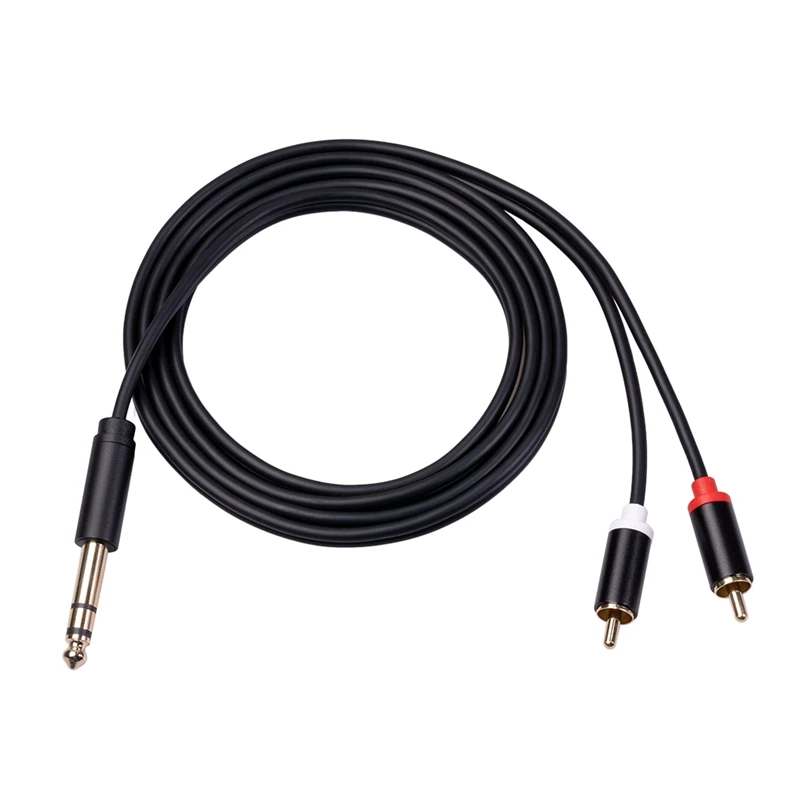 6.35 Mm To 2RCA Cable, RCA Cable 6.35Mm Male To 2 RCA Male Stereo Audio Adapter Y Splitter RCA Cable -3 Meter