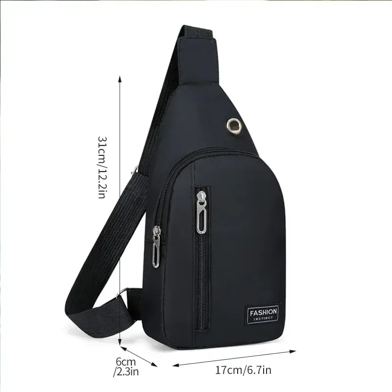 Versatile Fashion Casual Nylon Wear-resistant Multifunctional Zipper MEN\'S Chest Bag Crossbody Bag for Outdoor Travel