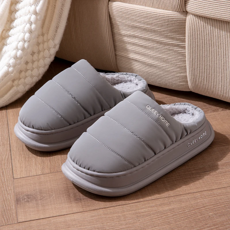 Men's New Winter Down Slippers: Non-slip, Fleece-lined, Water-resistant, Couples, Indoor/Outdoor view 5