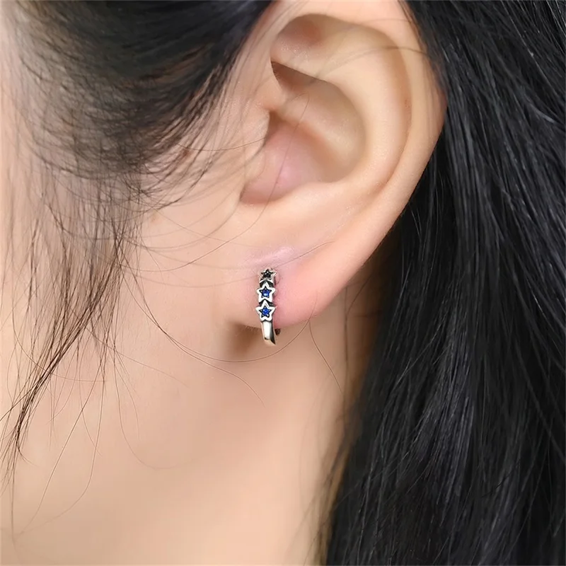Earrings 925 Sterling Silver Colorful Shiny Zircon Earrings Earrings Temperament Charm Luxury Party Jewelry Gift Birthday
