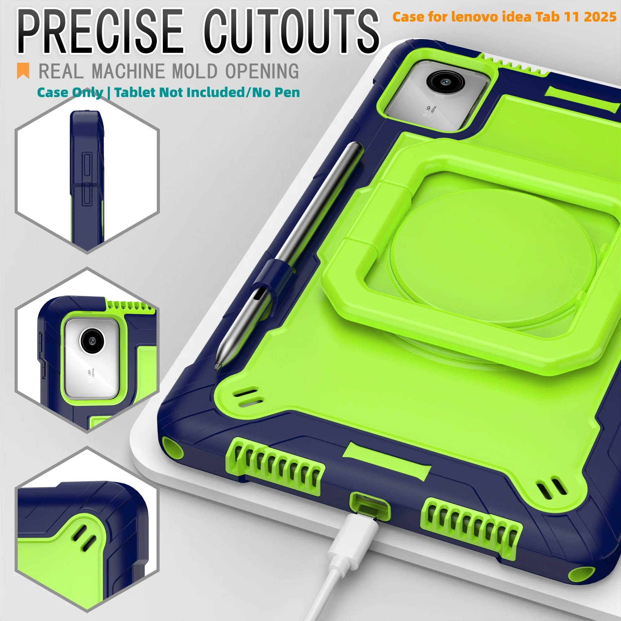 Case for Idea Tab 11-inch/TB-336ZU/336FU Shockproof Case for K11 Gen 2 with Rotating Stand/Pen Holder/Shoulder Strap