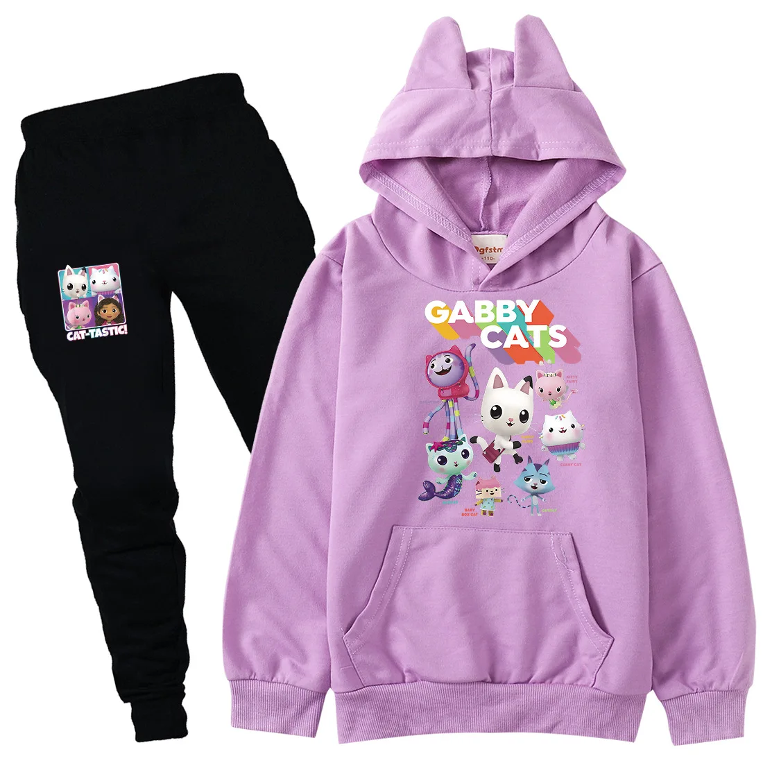 Gabby Doolhouse Clothes Kids Cats Ears Hoodies SweatPants 2pcs Sets Toddler Girls Boutique Outfits Boys Clothing Set