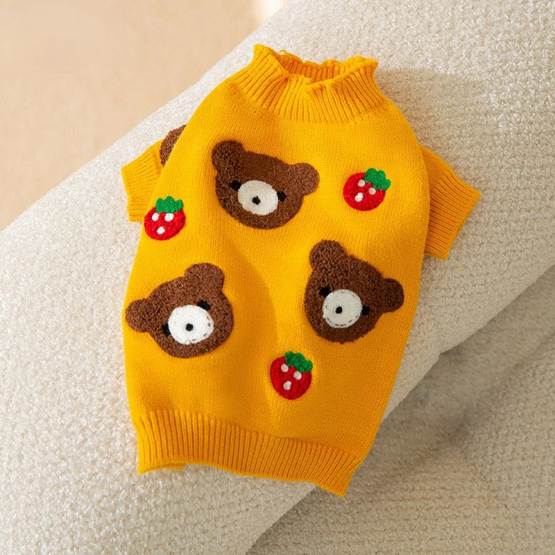 Cute Bear Sweater Little Dog Clothes Autumn and Winter Teddy Bears Pomeranian Schnauzer Small Dog