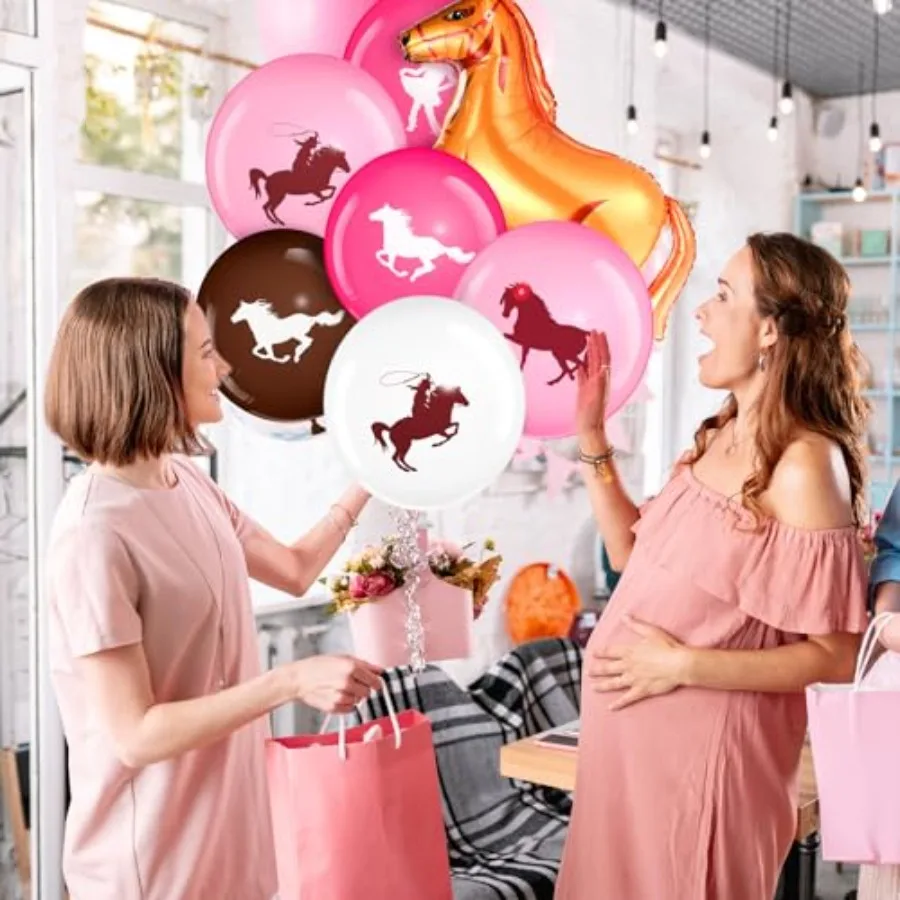 46개 서부 파티 호 풍선 카우걸 카우보이 장식 키트 세트 포일 라텍스 풍선 대량 파티 생일 장식