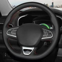 Custom Car Steering Wheel Braid Cover Genuine Leather 100% Fit For Renault Kadjar Koleos Megane Talisman Scenic Espace 2015-2018
