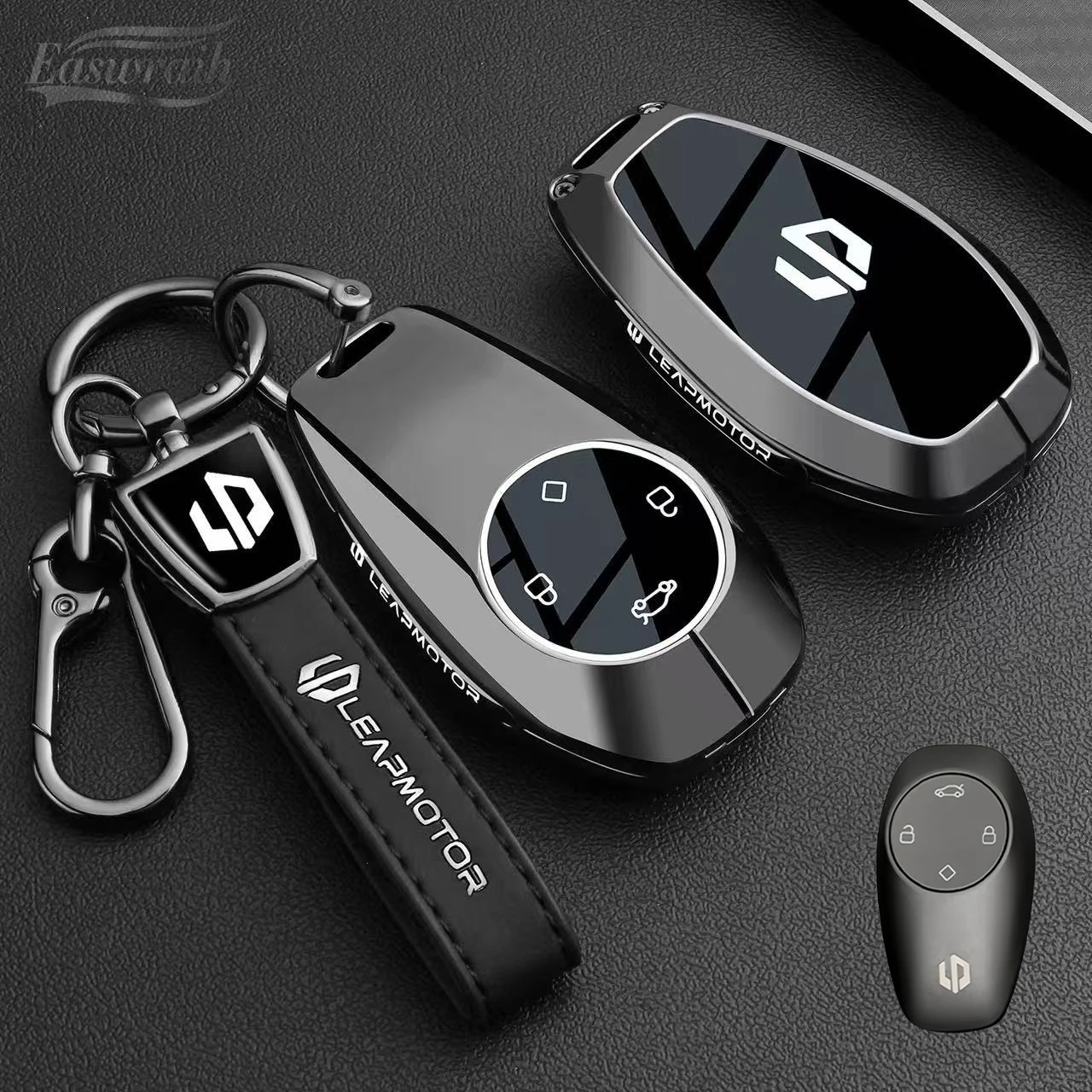 Auto-Schlüsselhülle aus Zinklegierung und TPU mit Kette für Leapmotor C16 C11 C10 C01 B10 T03 S01 Smart-Fernbedienungsschlüssel Zubehör