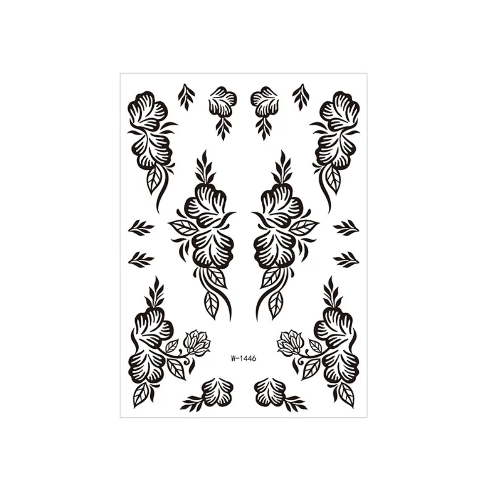 

Water Transfer Decals Henna Tattoo Stickers Fake India Mehndi Flower Henna Temporary Tattoo Instant Waterproof Body Art Sticker