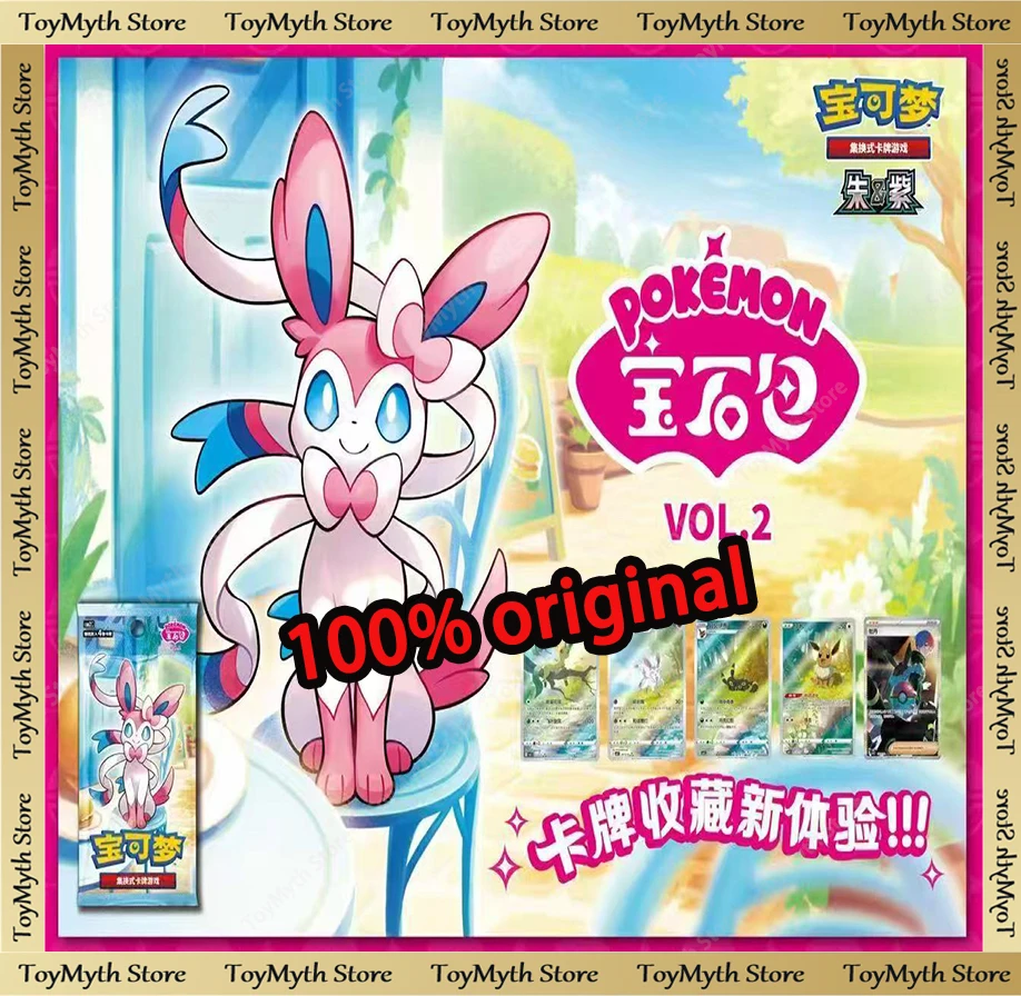 

100% Original Eevee Gem Cards Scarlet and Violet Vol.2 Pokemonn Trading PTCG Cards Anime Cards Blind Box Collectible Toys Gifts