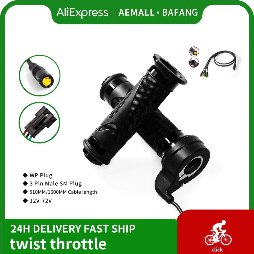 

Bafang E-Bike Twist Throttle Grip 1T4 Cable Kit 24V 36V 48V Waterproof Connector for Bafang Motor Electric Bicycle Accessories