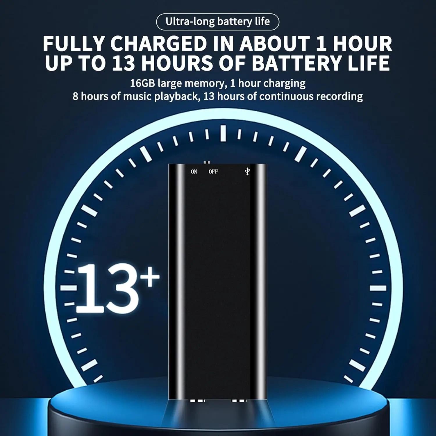 8GB/16GB 超薄型ミニボイスレコーダー デジタルプロフェッショナルグレード 音声起動 ノイズリダクション録音 MP3プレーヤー