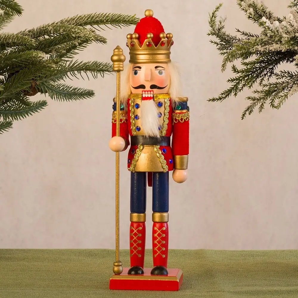 

Advent Supplies Vintage Christmas Nutcracker Painted Handicraft Soldier Doll 30cm Creative Handcraft Figurine Xmas Party