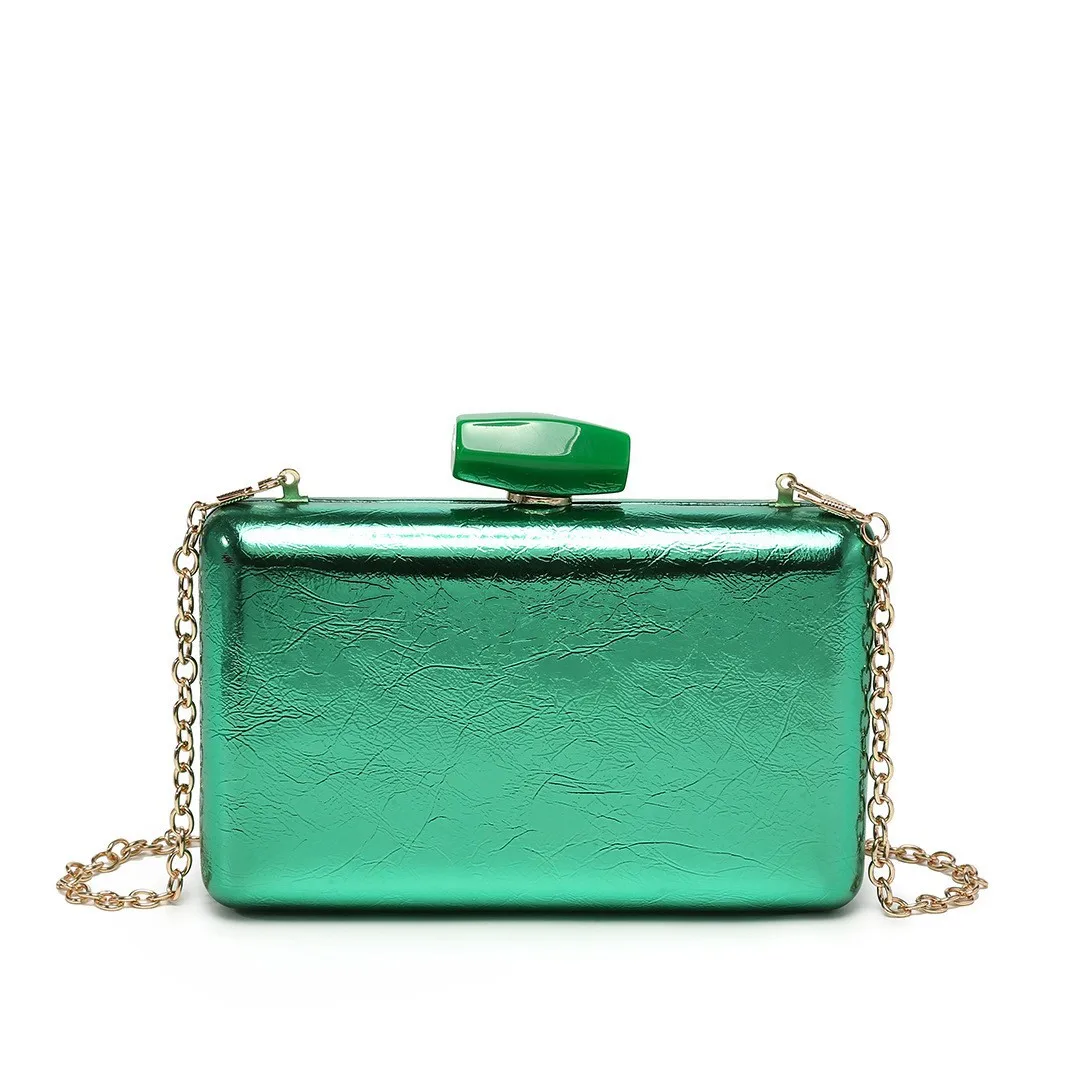 Fine Flash PU Material Box Bag, Holding Nightclub Party Princess Bag Dinner Bag