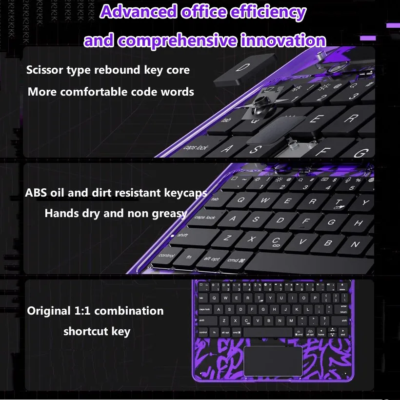 for IPad Mini 6th / Mini 7th Gen 8.3 Inch 2024 A17 Pro Mini 6 A2568 Backlight Acrylic Touchpad Keyboard Case Invisible Pen Slot