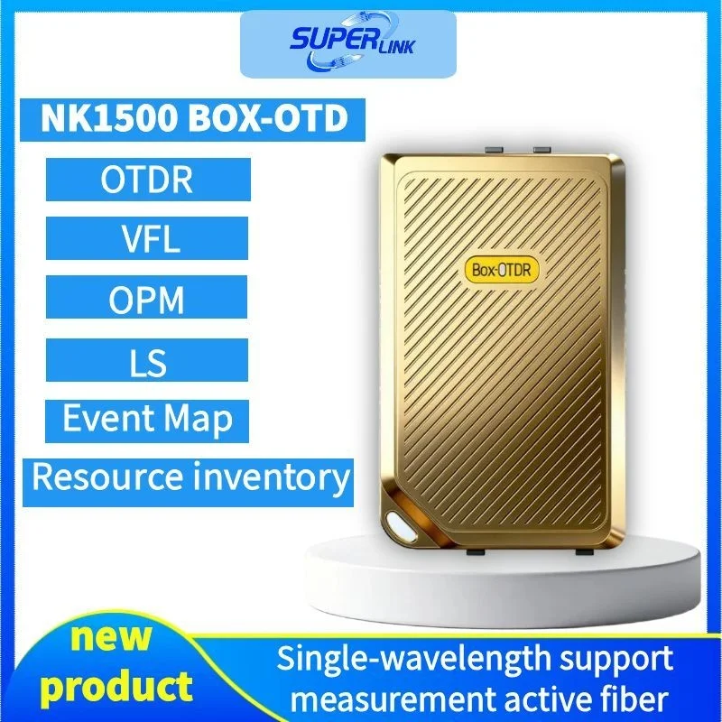 NOVKER NK1500 Smart OTDR 1550nm, 1610nm, 1310/1550nm, Mini Refletômetro de Fibra Óptica Portátil com Controle por APP, Armazenamento de 200MB FTTH