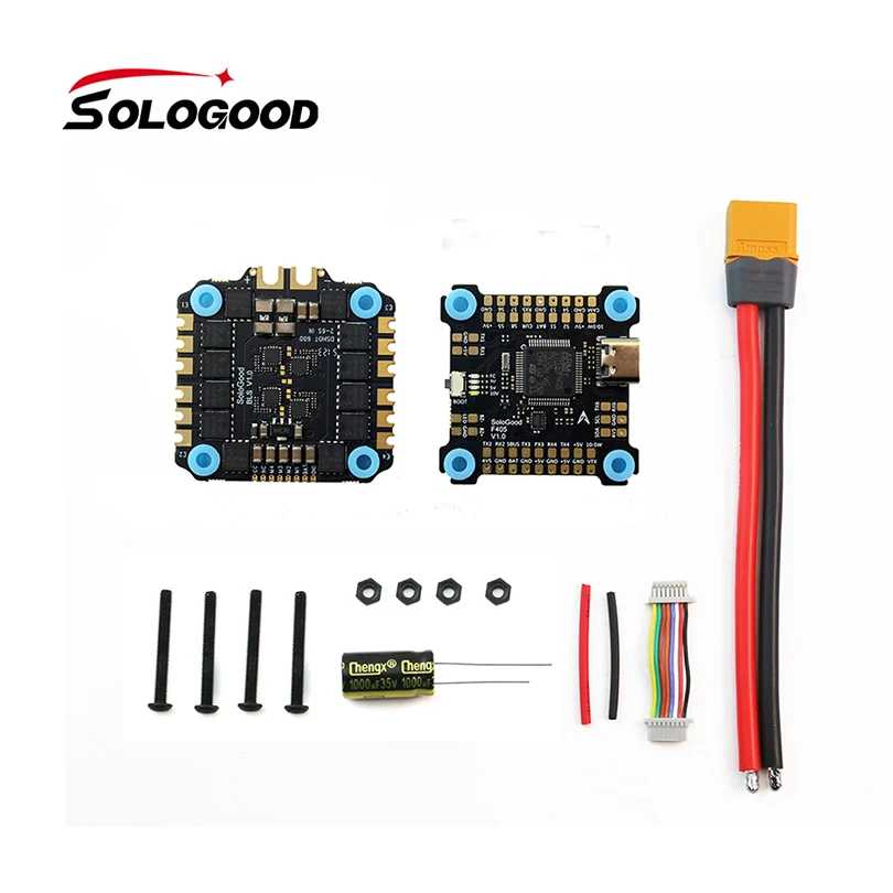 SoloGood F405 55A Stack ICM42688P F405 Flight Controller BLHELI_S 55A 4in1 ESC2-6S for FPV Drone Quadcopter Airplane