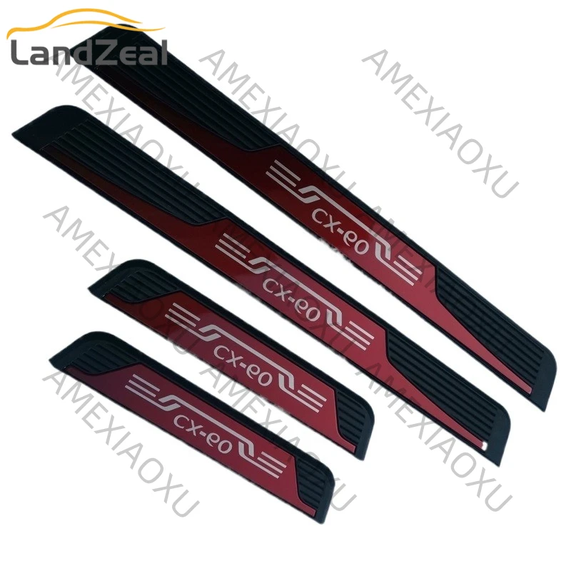 Car Door Edge Anti-Scratch Step Plate Plastic Threshold Strip Modification Footrest Chromium Styling for Mazda Cx-60