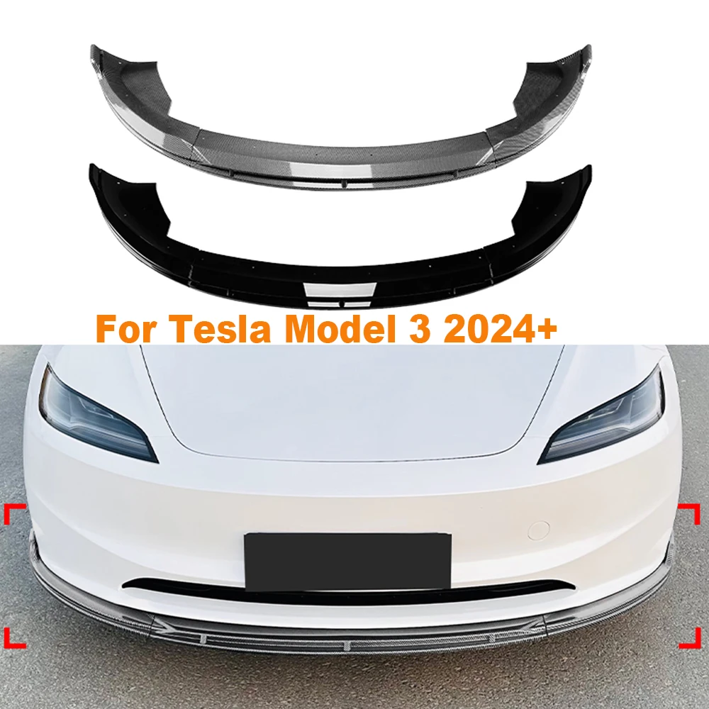 

Front Bumper Lip Body Kit Spoiler Splitter Bumper Canard Lip Splitter Accessories For Model 3 Updated Version 2024+