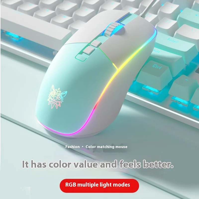 Onikuma Dimension Beast Cw916 Мышь Проводная киберспортивная игра Женский Rgb Офис Домашний компьютер Светящийся Эргономичный крутой мальчик Подарки на день рождения