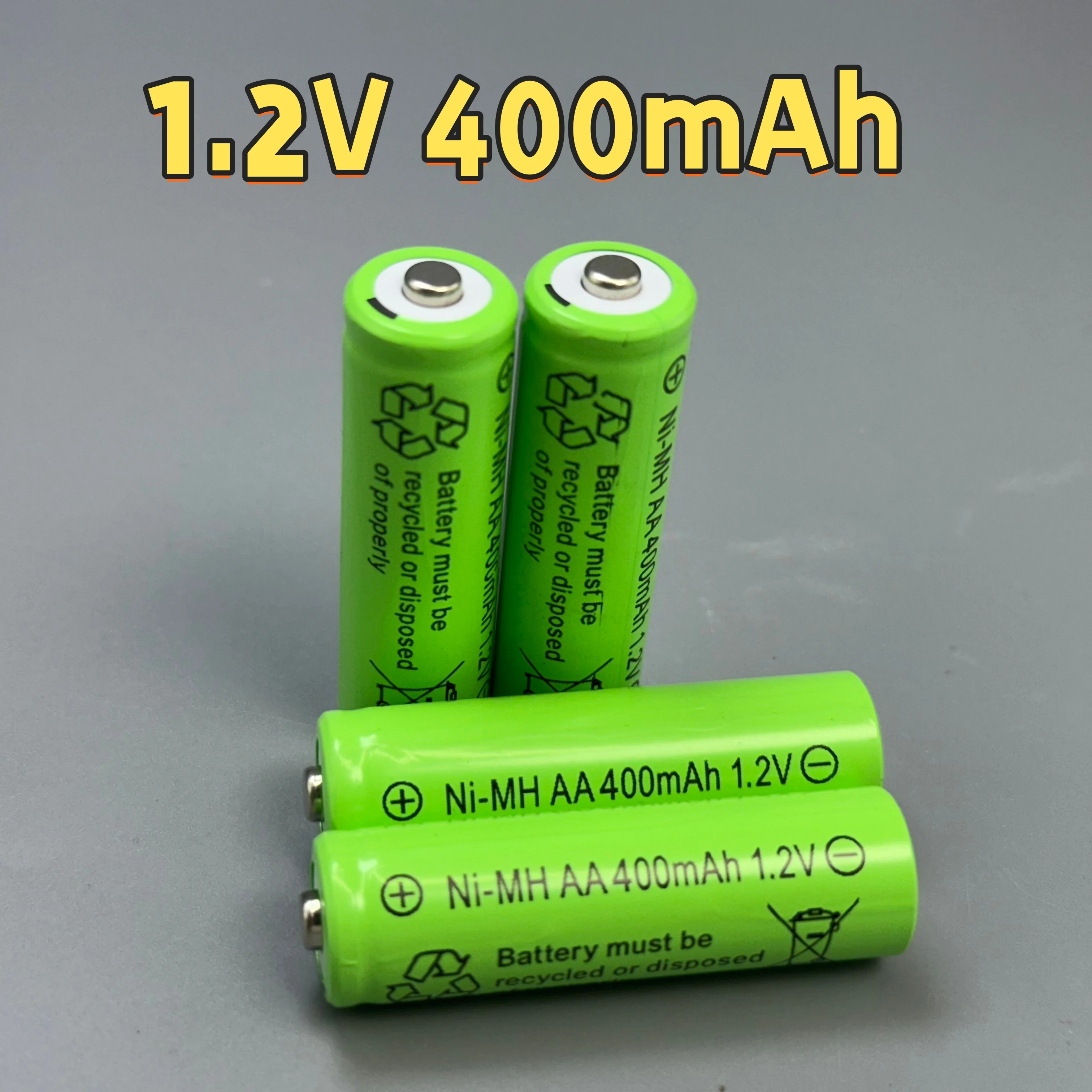 طقم شاحن بطارية AA/AAA مع بطاريات Ni-MH بقدرة 400 مللي أمبير في الساعة، شاحن عالمي للاستخدام المنزلي والمكاتب - شحن مجاني