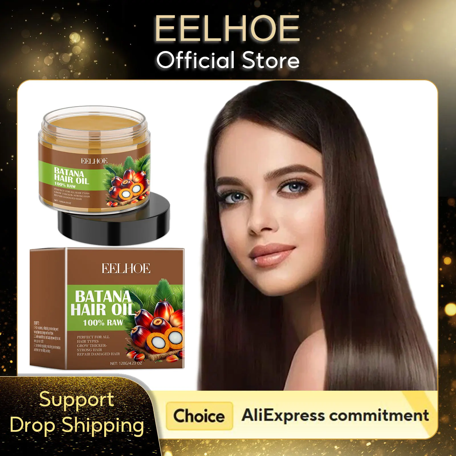 

EELHOE Batana Hair Oil for Hair Growth Keratin Treatment Scalp Care Anti Loss Strengthening Smooth Vitamin E Thick Hair Care Oil