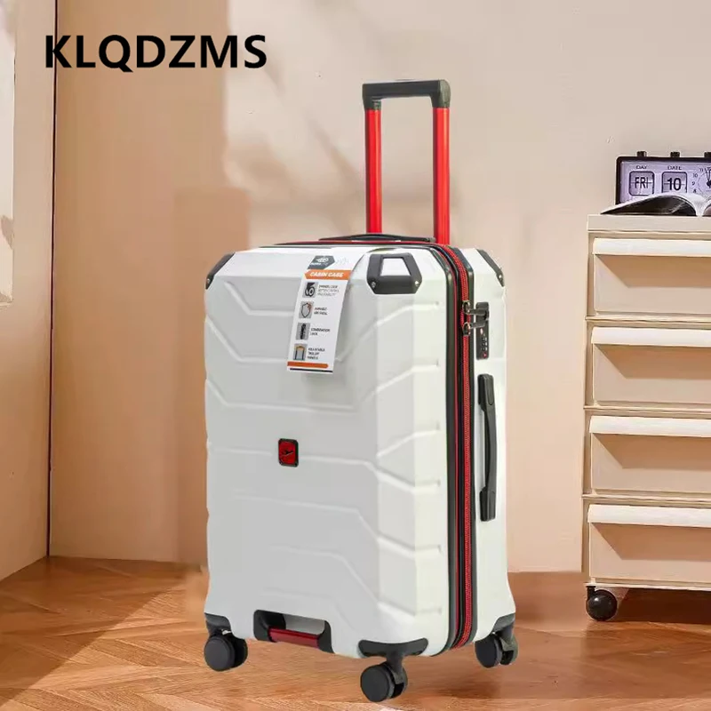 KLQDZMS Luggage Three-piece Set ABS + PC Women's Boarding Box Large-capacity Cart Case Trolley-style Travel Bag Men's Suitcase
