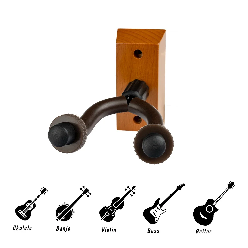 Mugig Hangers Wall Mounts Holder Stand for Acoustic Electric Guitar Bass Ukulele-Beech wood Hanger