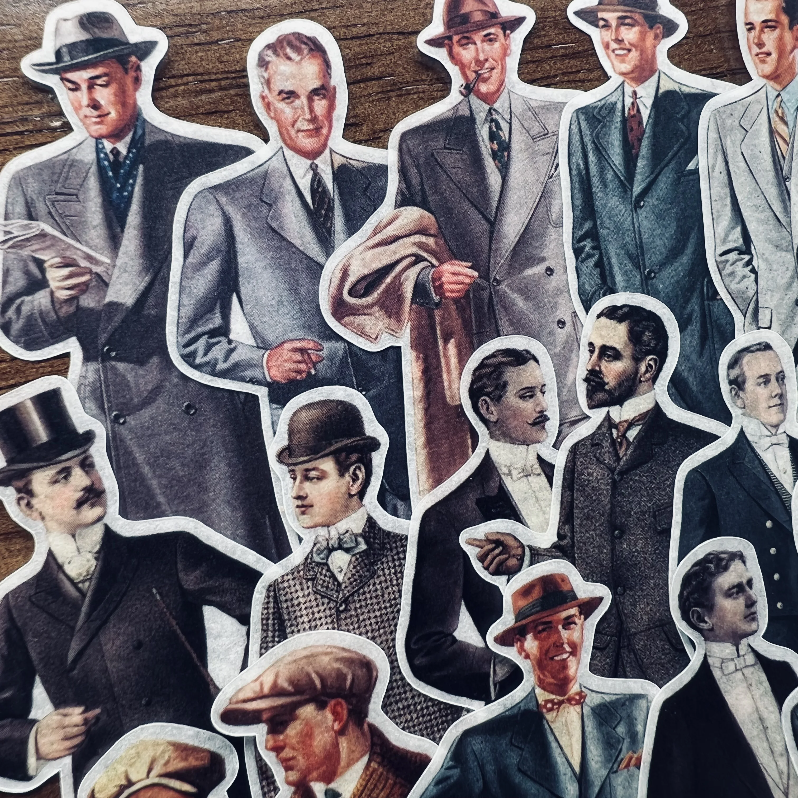 19PCS Vintage Gentleman Stickers DIY Scrapbooking Journal Collage Phone Diary Album Happy Planner Decoration