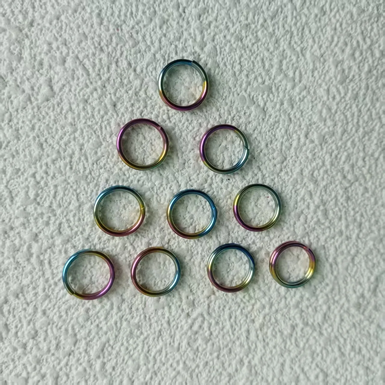 Titanium Key Rings Split Rings, Small Keyrings, Jump Rings for Necklaces, Keys, Jewelry Attachment - 10pcs Mix 10/12/15mm