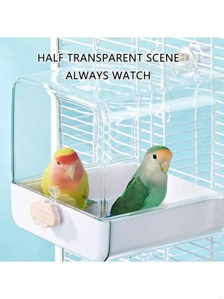 

Pet Bird Bath Tub Parrot Shower Box Parrot Bathtub with Bottom Drawer