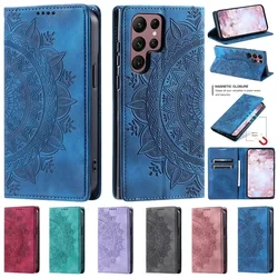 S24+ Magnetic Case For Samsung Galaxy S24 Plus Leather Flip Case For Samsung Galaxy S 24 S23 Ultra S23+ FE Card Slot Phone Coque