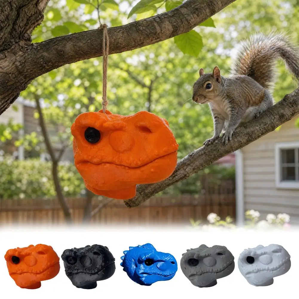 Dinosaur Squirrel Feeder Dinosaur Head Squirrel Feeder Outdoor Hanging Feeder Garden Yard Nut Holder for Corn Squirrels Funny