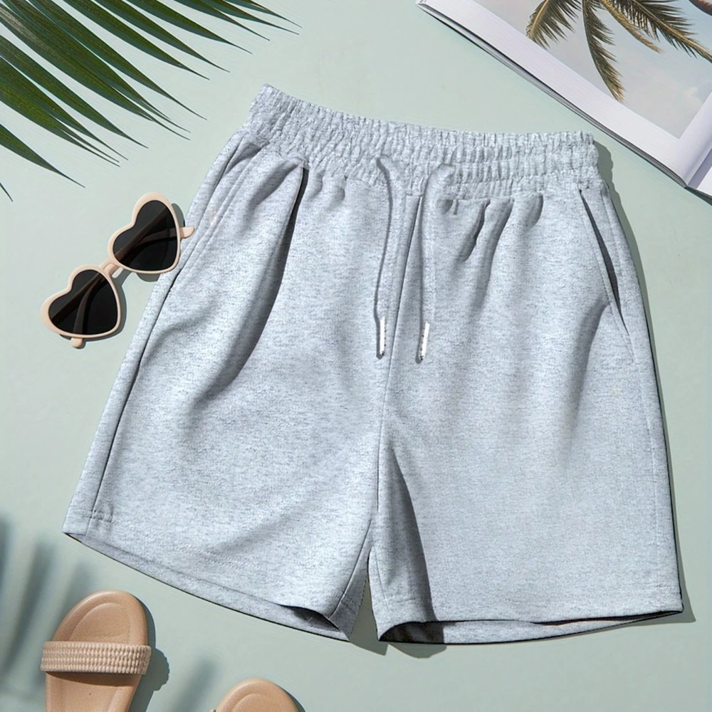 Simple and Handsome Women's Shorts for Summer Casual and Versatile Outdoor Sports Wear, Trendy Summer Beach Pants