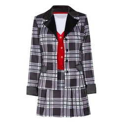 Movie Cher Horowitz Dion Dress Suit School Uniform College Jacket Skirt Woman Outfits Halloween Cosplay Costume