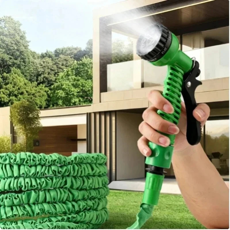 30 m ausziehbarer, erweiterbarer Gartenschlauch mit 7 einstellbaren Sprühmodi, flexiblem Wasserschlauch für Rasen, Pflanzen, Auto, Terrasse, Außenbereich, Reinigung, Bewässerung
