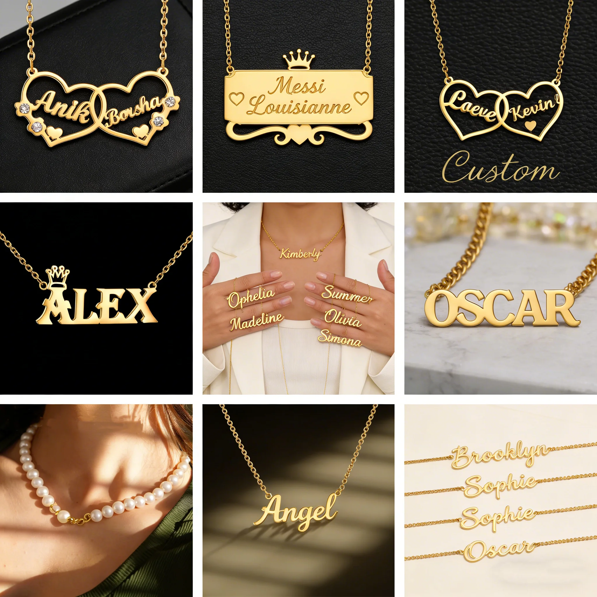 

Индивидуальное именное ожерелье с подвеской в виде каллиграфической буквы, из нержавеющей стали, для мужчин и женщин, цепочка-чокер, украшение на шею.