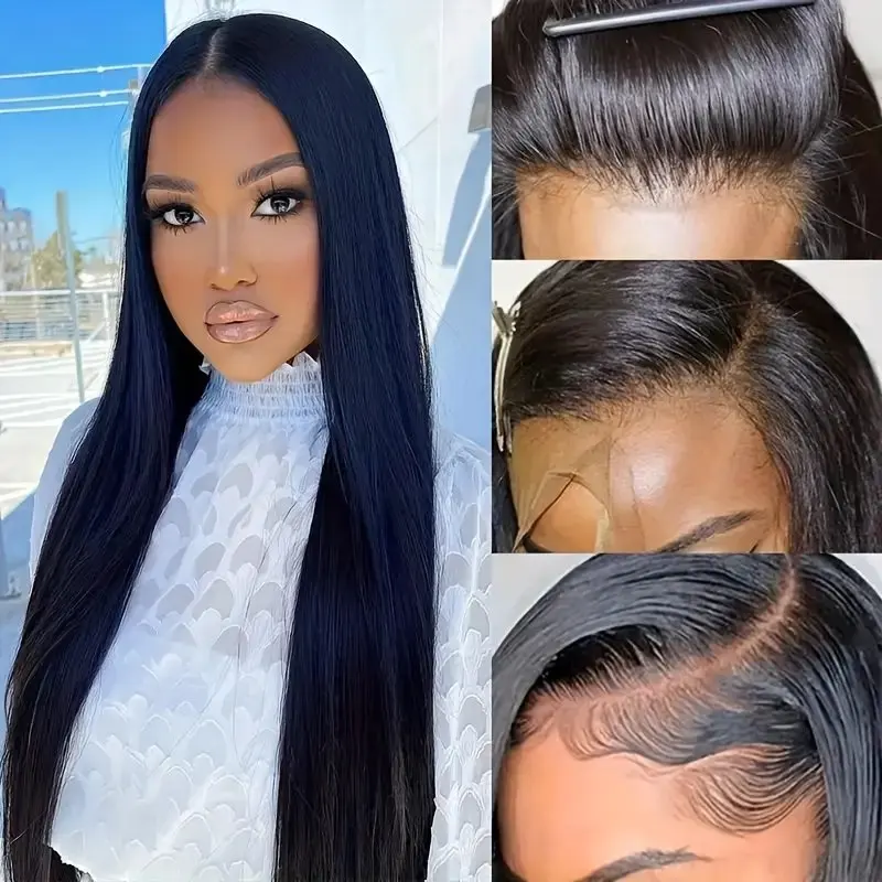 Rosabeauty 13x6 Straight Lace Front Wig Human Hair 40 Inch 13X4 Frontal 5X5 Glueless Ready to Wear Wigs 250% For Women