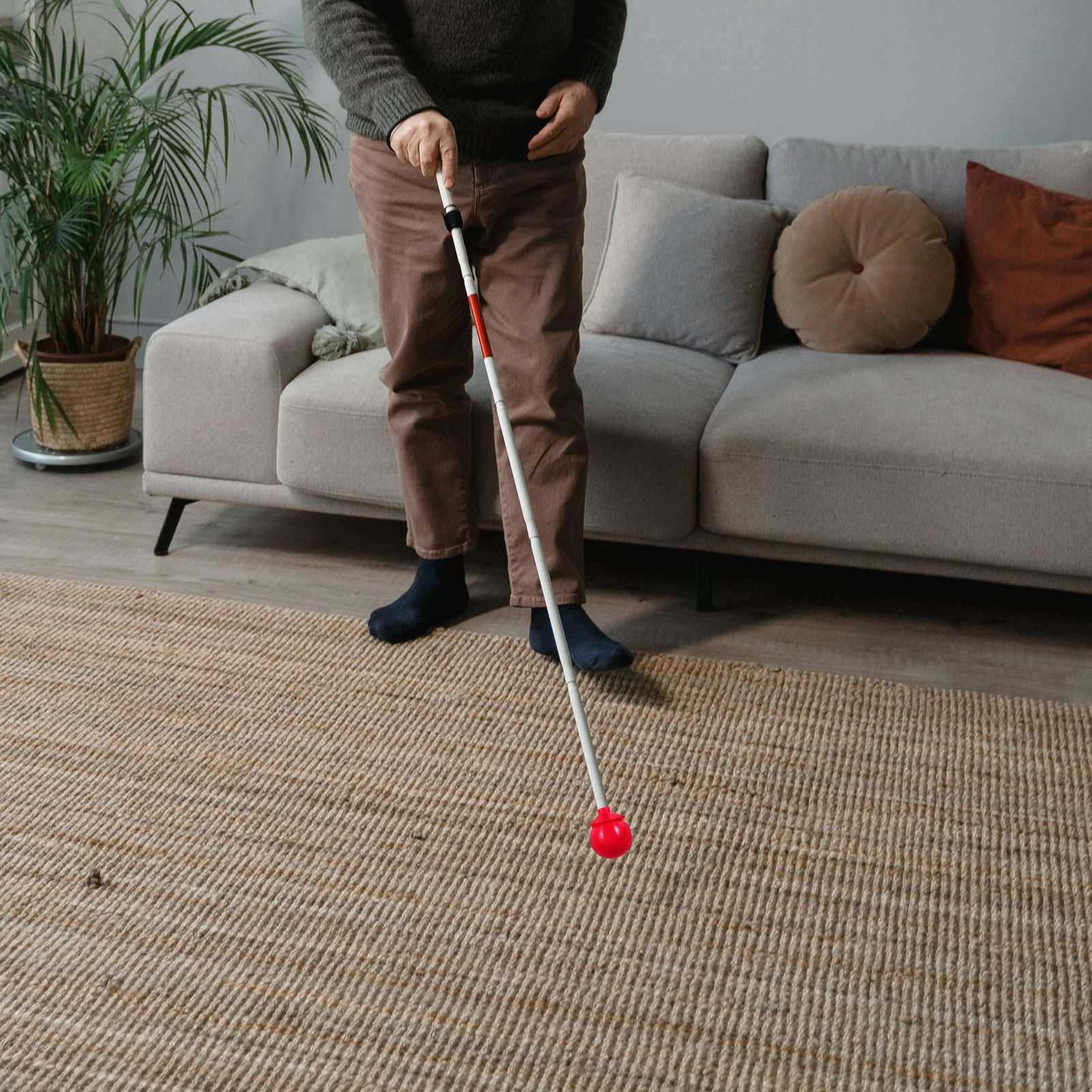 

Rotating Hook Style Rolling Head Replacement for Blind Connector Enhanced Safety Durable Plastic Mobility Stick for Men