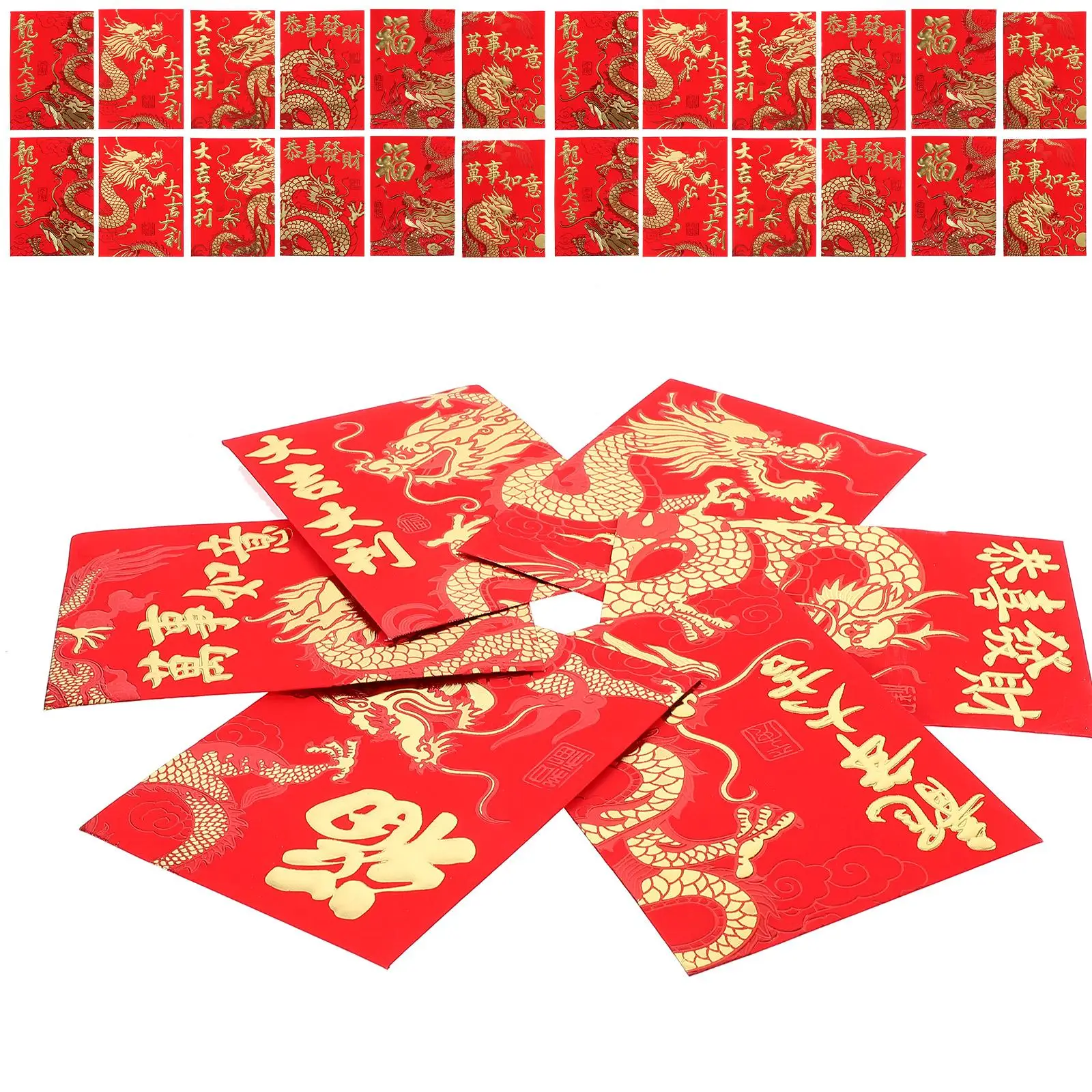 60 buste rosse in carta moneta fortunata design creativo pacchetti di Capodanno conservazione dei soldi festival di primavera decorativo in stile cinese