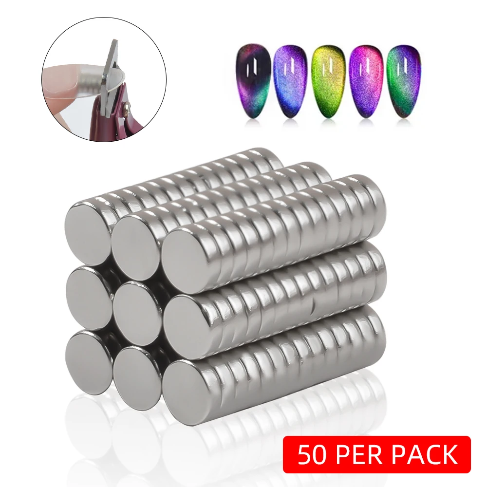 

50Pcs Magnetic Stick Effect Strong Plate for UV Gel 3D Line Strip Multi-function Magnet Board Nail Art Tool