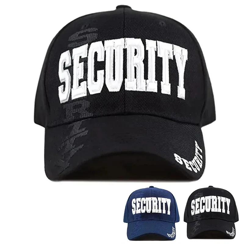 Unisex SECURITY Letter Embroidery Baseball Caps Spring and Autumn Outdoor Adjustable Casual Hats Sunscreen Hat