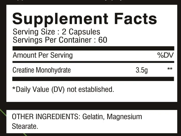 Maximum Strength Creatine Monohydrate 3500 Mg 120 Capsules