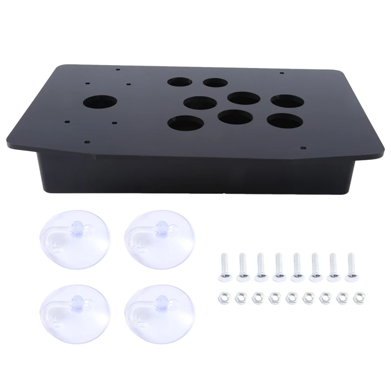 DIY Arcade Joystick Replacement Acrylic Panel Case Handle Arcade Game Kit Sturdy Construction Easy to Install Black