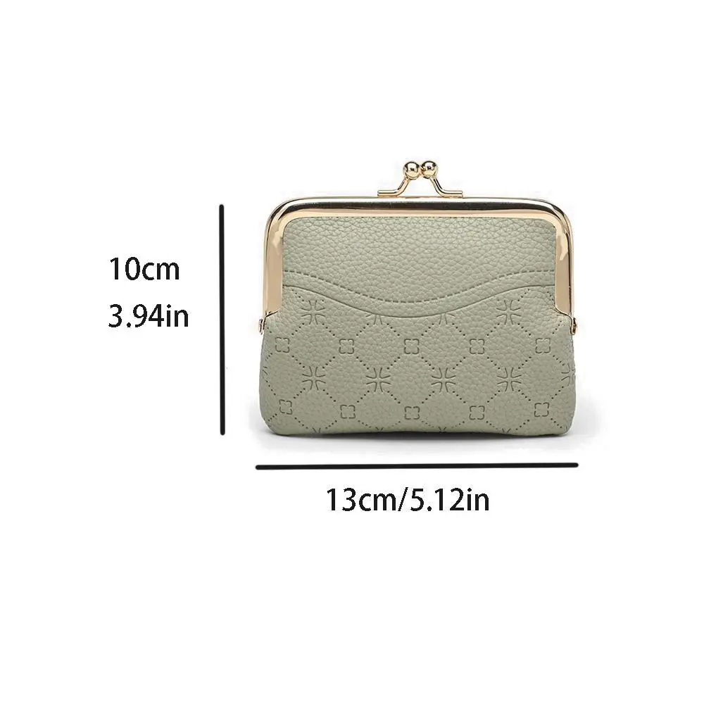 Stripe Coin Purses Elegant PU Leather Small Credit Card Holder Wallet Flower Make Up Bags Women