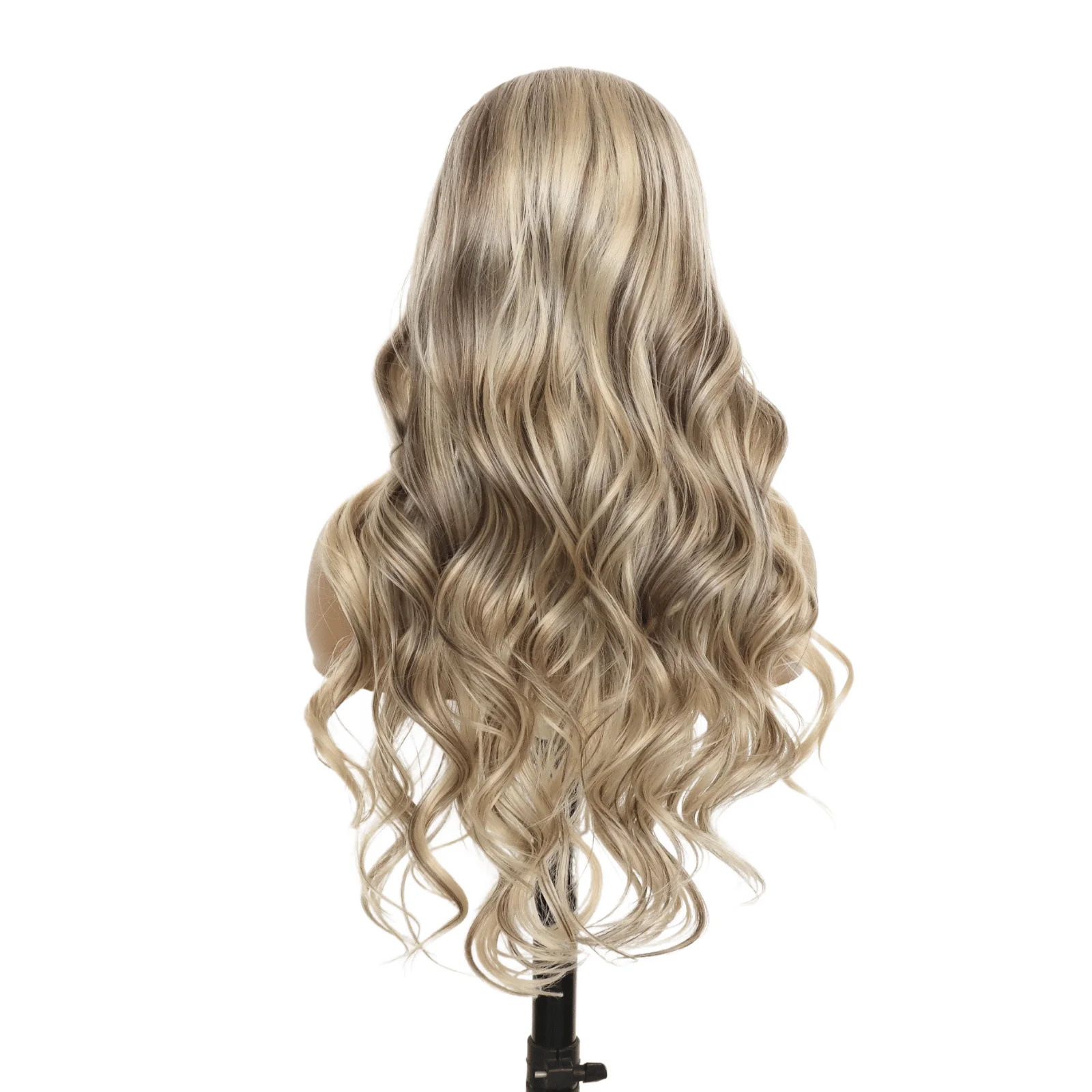 Ombre Highlight Blonde 13x4 Lace Front Wigs Glueless Long Wavy Brown Mixed Honey Blonde Synthetic Lace Front Wig for Women