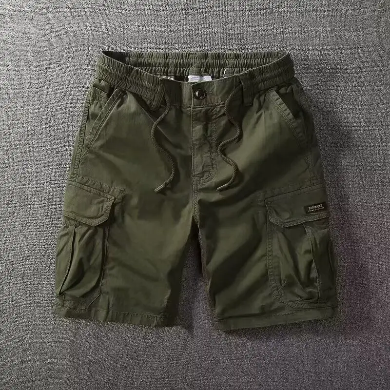 Fashion 2026 Retro Multi-pocket Casual Tooling Men's Short Pants Brand Loose Wear-resistant Ruffian Handsome Hiking Cargo Shorts