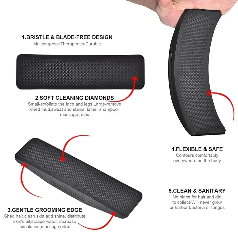 أداة تنظيف الحيوانات الأليفة متعددة الوظائف 6 في 1 فرشاة تهذيب الحصان لتدليك حمام الكلاب والساقط وإزالة الشعر #5