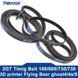 POWGE Spare parts for 3D printer Flying Bear ghost4/4s/5 GT2 belt 2GT 6mm width, 2mm pitch for Ghost 5, FBG, FBG5